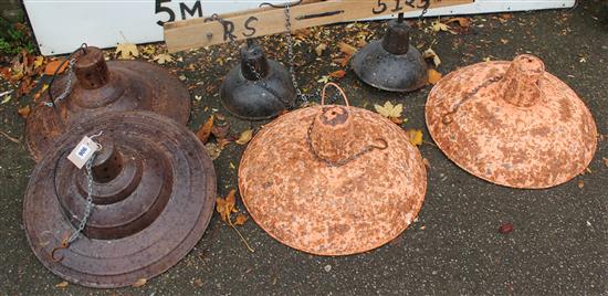 Qty of Vintage Industrial lights